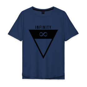 Мужская футболка хлопок Oversize с принтом Infinity Triangle в Курске, 100% хлопок | свободный крой, круглый ворот, “спинка” длиннее передней части | infinity | infinity triangle | swag | triangle | бесконечность | инфинити | свег | треугольник