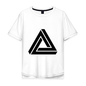 Мужская футболка хлопок Oversize с принтом Triangle Visual Illusion в Курске, 100% хлопок | свободный крой, круглый ворот, “спинка” длиннее передней части | swag | swag style | иллюзия | одежда сваг | сваг | сваг стиль | свег | свог | свэг | треугольник