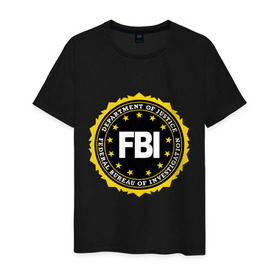 Мужская футболка хлопок с принтом FBI в Курске, 100% хлопок | прямой крой, круглый вырез горловины, длина до линии бедер, слегка спущенное плечо. | fbi | federal bureau of investigation | newtop | америка | спецслужбы | сша | фбр | федеральное бюро расследований