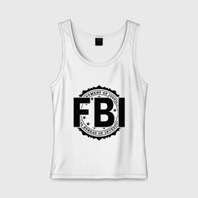 Женская майка хлопок с принтом FBI LOGO в Курске, 95% хлопок, 5% эластан |  | Тематика изображения на принте: fbi | federal bureau of investigation | америка | спецслужбы | сша | фбр | федеральное бюро расследований