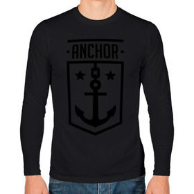 Мужской лонгслив хлопок с принтом Anchor Shield в Курске, 100% хлопок |  | anchor shield | анкор | море | морская тема | моряк | якорь | яхтклуб