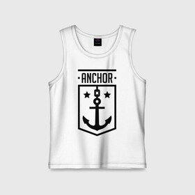 Детская майка хлопок с принтом Anchor Shield в Курске,  |  | anchor shield | анкор | море | морская тема | моряк | якорь | яхтклуб