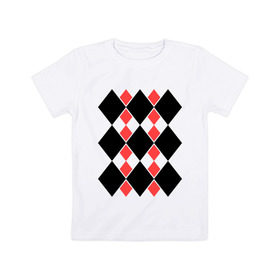 Детская футболка хлопок с принтом Ромбический узор в Курске, 100% хлопок | круглый вырез горловины, полуприлегающий силуэт, длина до линии бедер | ромбики | ромбы | узор | фигурки