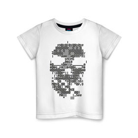 Детская футболка хлопок с принтом watch dogs skull в Курске, 100% хлопок | круглый вырез горловины, полуприлегающий силуэт, длина до линии бедер | знаки | сторожевые псы | цифры | череп