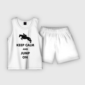 Детская пижама с шортами хлопок с принтом Keep Calm   конный спорт   лошади в Курске,  |  | Тематика изображения на принте: keep calm | конный | лошади