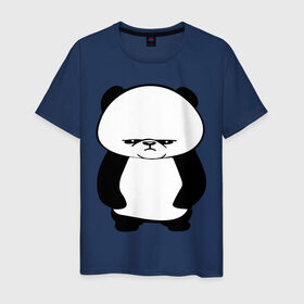 Мужская футболка хлопок с принтом Серьезная панда. в Курске, 100% хлопок | прямой крой, круглый вырез горловины, длина до линии бедер, слегка спущенное плечо. | панда