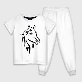 Детская пижама хлопок с принтом Horse в Курске, 100% хлопок |  брюки и футболка прямого кроя, без карманов, на брюках мягкая резинка на поясе и по низу штанин
 | животное | красивая картинка | лошадь