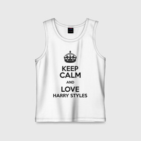 Детская майка хлопок с принтом Keep calm and love Harry Styles в Курске,  |  | 1d | harry styles | keep calm | music | one direction | гарри стайлс