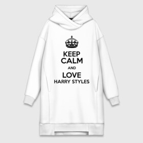 Платье-худи хлопок с принтом Keep calm and love Harry Styles в Курске,  |  | 1d | harry styles | keep calm | music | one direction | гарри стайлс