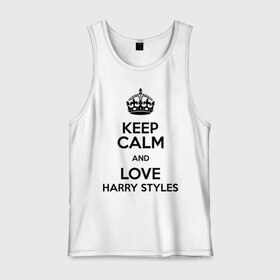 Мужская майка хлопок с принтом Keep calm and love Harry Styles в Курске, 100% хлопок |  | 1d | harry styles | keep calm | music | one direction | гарри стайлс