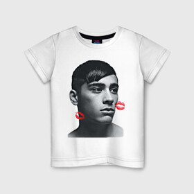 Детская футболка хлопок с принтом Zayn Malik в Курске, 100% хлопок | круглый вырез горловины, полуприлегающий силуэт, длина до линии бедер | 1d | keep calm | kiss | music | one direction | zayn malik | зейн малик | поцелуй