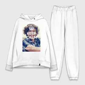 Женский костюм хлопок Oversize с принтом Keep calm and love Harry Styles в Курске,  |  | 1d | harry styles | keep calm | music | one direction | гарри стайлс