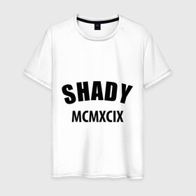 Мужская футболка хлопок с принтом Shady MCMXCIX в Курске, 100% хлопок | прямой крой, круглый вырез горловины, длина до линии бедер, слегка спущенное плечо. | хип хоп