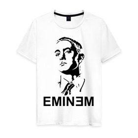 Мужская футболка хлопок с принтом Эминем в Курске, 100% хлопок | прямой крой, круглый вырез горловины, длина до линии бедер, слегка спущенное плечо. | хип хоп