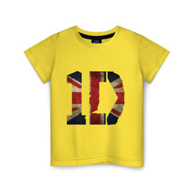 Детская футболка хлопок с принтом 1D British flag в Курске, 100% хлопок | круглый вырез горловины, полуприлегающий силуэт, длина до линии бедер | 1d | british flag | flag | keep calm | music | one direction | британский флаг | флаг