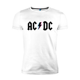 Мужская футболка премиум с принтом ACDC в Курске, 92% хлопок, 8% лайкра | приталенный силуэт, круглый вырез ворота, длина до линии бедра, короткий рукав | acdc | rock | блюз рок | рок | рок группа | рок н ролл | хард рок | эйсидиси