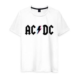 Мужская футболка хлопок с принтом ACDC в Курске, 100% хлопок | прямой крой, круглый вырез горловины, длина до линии бедер, слегка спущенное плечо. | Тематика изображения на принте: acdc | rock | блюз рок | рок | рок группа | рок н ролл | хард рок | эйсидиси