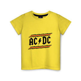 Детская футболка хлопок с принтом ACDC в Курске, 100% хлопок | круглый вырез горловины, полуприлегающий силуэт, длина до линии бедер | acdc | rock | блюз рок | рок | рок группа | рок н ролл | хард рок | эйсидиси
