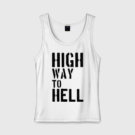 Женская майка хлопок с принтом High way to hell в Курске, 95% хлопок, 5% эластан |  | acdc | rock | блюз рок | рок | рок группа | рок н ролл | хард рок | эйсидиси