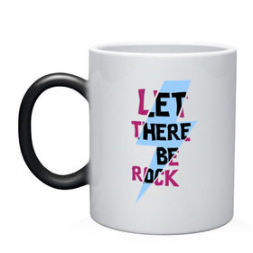 Кружка хамелеон с принтом Let there be rock в Курске, керамика | меняет цвет при нагревании, емкость 330 мл | acdc | rock | блюз рок | рок | рок группа | рок н ролл | хард рок | эйсидиси