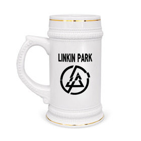 Кружка пивная с принтом Linkin Park в Курске,  керамика (Материал выдерживает высокую температуру, стоит избегать резкого перепада температур) |  объем 630 мл | linkin park | rock | альтернативный метал | альтернативный рок | линкин парк | ню метал | рок | рэпкор | электроник рок