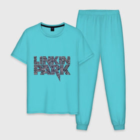 Мужская пижама хлопок с принтом Linkin Park в Курске, 100% хлопок | брюки и футболка прямого кроя, без карманов, на брюках мягкая резинка на поясе и по низу штанин
 | linkin park | rock | альтернативный метал | альтернативный рок | линкин парк | ню метал | рок | рэпкор | электроник рок