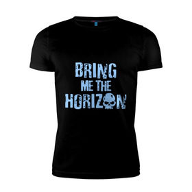 Мужская футболка премиум с принтом Bring me the horizon череп в Курске, 92% хлопок, 8% лайкра | приталенный силуэт, круглый вырез ворота, длина до линии бедра, короткий рукав | bmth | bring me the horizon | hardcore | kubana 2014 | rock | дэткор | музыка | рок | рок группы | череп | черепок
