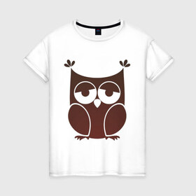 Женская футболка хлопок с принтом Совушка в Курске, 100% хлопок | прямой крой, круглый вырез горловины, длина до линии бедер, слегка спущенное плечо | owl | животные | софа