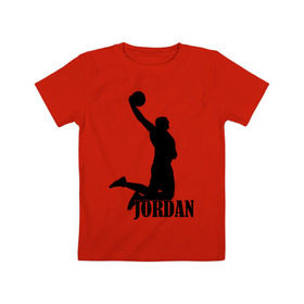 Детская футболка хлопок с принтом Michael Jordan. в Курске, 100% хлопок | круглый вырез горловины, полуприлегающий силуэт, длина до линии бедер | Тематика изображения на принте: basketball | баскетбол | джордан | майкл джордан | спорт