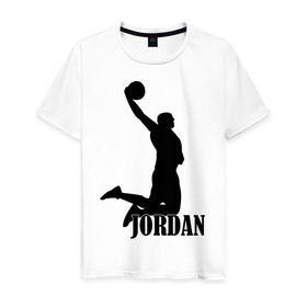 Мужская футболка хлопок с принтом Michael Jordan. в Курске, 100% хлопок | прямой крой, круглый вырез горловины, длина до линии бедер, слегка спущенное плечо. | basketball | баскетбол | джордан | майкл джордан | спорт