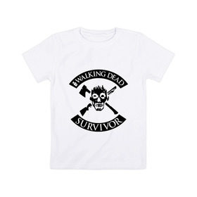 Детская футболка хлопок с принтом The walking dead в Курске, 100% хлопок | круглый вырез горловины, полуприлегающий силуэт, длина до линии бедер | зомби