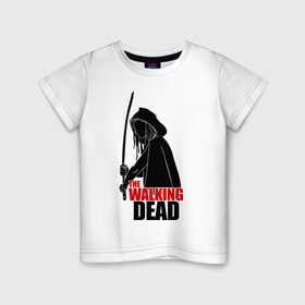 Детская футболка хлопок с принтом The walking dead в Курске, 100% хлопок | круглый вырез горловины, полуприлегающий силуэт, длина до линии бедер | 