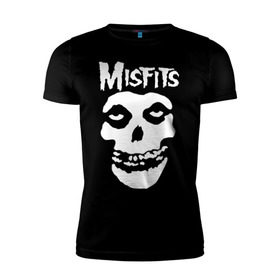 Мужская футболка премиум с принтом Misfits в Курске, 92% хлопок, 8% лайкра | приталенный силуэт, круглый вырез ворота, длина до линии бедра, короткий рукав | misfits