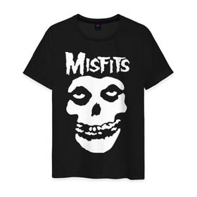 Мужская футболка хлопок с принтом Misfits в Курске, 100% хлопок | прямой крой, круглый вырез горловины, длина до линии бедер, слегка спущенное плечо. | misfits