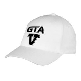 Бейсболка с принтом GTA 5 в Курске, 100% хлопок | классический козырек, металлическая застежка-регулятор размера | five | grand theft auto | gta | gta 5 | logo | гта | гта пять | лого | логотип