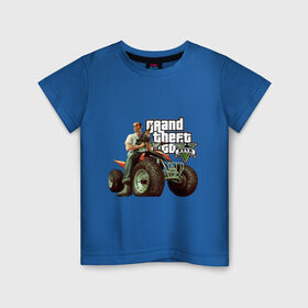 Детская футболка хлопок с принтом GTA V в Курске, 100% хлопок | круглый вырез горловины, полуприлегающий силуэт, длина до линии бедер | criminal action | games | grand theft auto | gta 5 | race | гта 5 | игры
