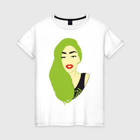 Женская футболка хлопок с принтом Lady Gaga style в Курске, 100% хлопок | прямой крой, круглый вырез горловины, длина до линии бедер, слегка спущенное плечо | 