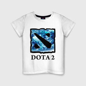 Детская футболка хлопок с принтом Dota 2 logo blue в Курске, 100% хлопок | круглый вырез горловины, полуприлегающий силуэт, длина до линии бедер | дота | компьютерные игры