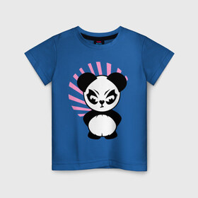 Детская футболка хлопок с принтом Злая панда. в Курске, 100% хлопок | круглый вырез горловины, полуприлегающий силуэт, длина до линии бедер | Тематика изображения на принте: животные | звери | злой | медведь | медвежонок | мишка | прикольные картинки