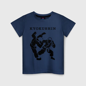 Детская футболка хлопок с принтом Киокушинкай - кекусинкай в Курске, 100% хлопок | круглый вырез горловины, полуприлегающий силуэт, длина до линии бедер | Тематика изображения на принте: каратэ | киокушинкай