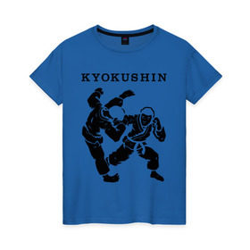 Женская футболка хлопок с принтом Киокушинкай - кекусинкай в Курске, 100% хлопок | прямой крой, круглый вырез горловины, длина до линии бедер, слегка спущенное плечо | каратэ | киокушинкай