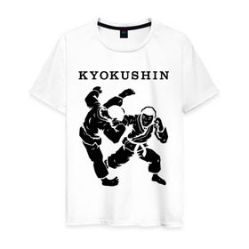 Мужская футболка хлопок с принтом Киокушинкай - кекусинкай в Курске, 100% хлопок | прямой крой, круглый вырез горловины, длина до линии бедер, слегка спущенное плечо. | каратэ | киокушинкай