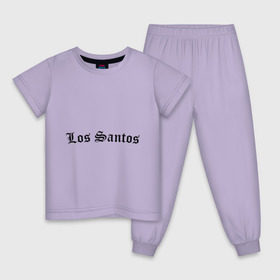 Детская пижама хлопок с принтом Los Santos в Курске, 100% хлопок |  брюки и футболка прямого кроя, без карманов, на брюках мягкая резинка на поясе и по низу штанин
 | Тематика изображения на принте: gta | los santos | гта | игры | лос сантос