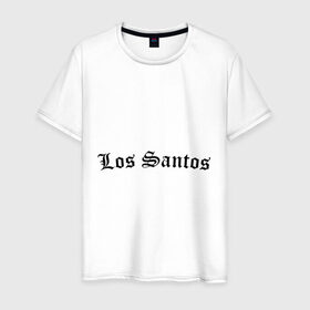 Мужская футболка хлопок с принтом Los Santos в Курске, 100% хлопок | прямой крой, круглый вырез горловины, длина до линии бедер, слегка спущенное плечо. | gta | los santos | гта | игры | лос сантос