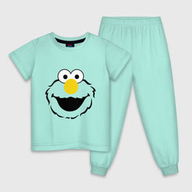 Детская пижама хлопок с принтом Sesame Street Elmo Big Smile в Курске, 100% хлопок |  брюки и футболка прямого кроя, без карманов, на брюках мягкая резинка на поясе и по низу штанин
 | cookie monster | elmo | sesame street | улица сезам