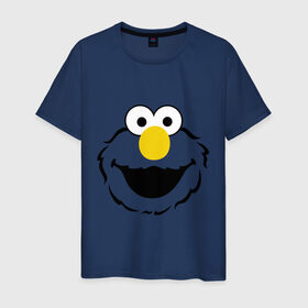 Мужская футболка хлопок с принтом Sesame Street Elmo Big Smile в Курске, 100% хлопок | прямой крой, круглый вырез горловины, длина до линии бедер, слегка спущенное плечо. | cookie monster | elmo | sesame street | улица сезам
