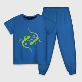 Детская пижама хлопок с принтом Ящерицы в Курске, 100% хлопок |  брюки и футболка прямого кроя, без карманов, на брюках мягкая резинка на поясе и по низу штанин
 | зеленый | ящерки | ящеры