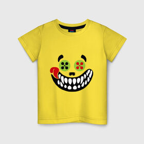 Детская футболка хлопок с принтом Зубастый смайл в Курске, 100% хлопок | круглый вырез горловины, полуприлегающий силуэт, длина до линии бедер | crazy | зубастик | пуговицы | смайл | улыбка