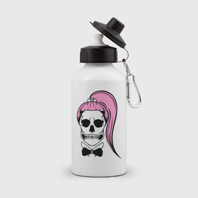 Бутылка спортивная с принтом Леди Гага в Курске, металл | емкость — 500 мл, в комплекте две пластиковые крышки и карабин для крепления | Тематика изображения на принте: 