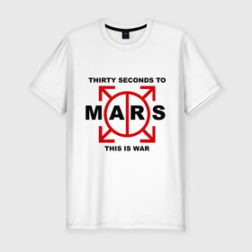 Мужская футболка премиум с принтом 30 seconds to mars в Курске, 92% хлопок, 8% лайкра | приталенный силуэт, круглый вырез ворота, длина до линии бедра, короткий рукав | 30 seconds to mars | logo | rock